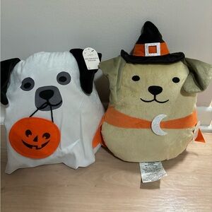 Target Halloween Accent Pillow Set (2 pillows) Dog Puppy Ghost and Witch